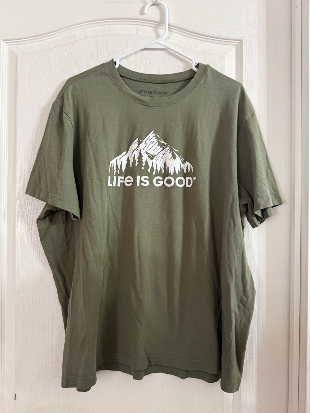 Life Is Good Olive Mountain Graphic Short Sleeve Tee